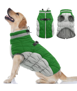 Ouobob Dog Winter Jacket Cozy Reflective Waterproof Windproof Warm Pet Garment,Comfortable Cold Weather Fleece Apparel Outfits With Zipper Closure For Small Medium Large Dogs Puppy Walking,X-Large
