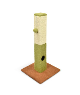 Petellow Cat Scratching Post - 31 Tall Cactus Cat Scratching Posts For Indoor Cats With 2 Play Balls - Natural Sisal-Covered Square Cat Scratching Tower - Cat Scratcher For Kittens-115-F