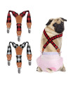Pet Soft Dog Suspenders 2 Pieces Female Dog Diaper Suspenders For Dogs Diaper Keeper Suspender For Dog Skirt, Dog Dress (Plaid, Xss)