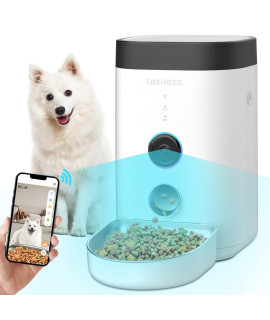 DOGNESS Automatic Cat Feeder with Camera, 1080P HD Video with Night Vision, WiFi Cat Food Dispenser with 2-Way Audio, Low Food & Blockage Sensor, Motion & Sound Alerts for Cat and Dog