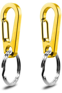 Ivia Dog Tag Clips 2 Packmultiple Size 304 Stainless Steel Quick Clip With Ringseasy Change Dog Cat Id Tag Holder For Small Pet Collars And Harnesses(2 Small Gold)