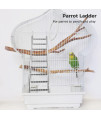 GEKMOR Parrot Ladder 9-Step Stainless Steel Rustproof Metal Nonskid Smooth Portable Bird Cage Ladder with Hooks Cockatiel Stand Ladder for Parrots Parakeets Cockatoos Lovebirds