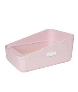 Sfozstra Open Litter Box,Prevent Sand Leakage, Durable High Side Sifting Litter Box for Small Cats ,Secure and Odor Litter Box, Removable Litter Box, Easy to Clean (Pink Small)