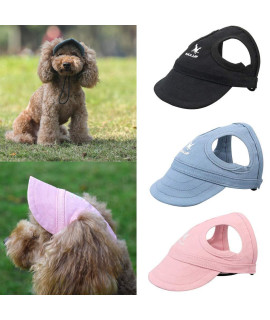 Dockomo Pet Baseball Hat Outdoor Cat, Dog Sports Adjustable Stripe Pet Summer Travel Hat Fashionable Pet Sunbonnet with Ear Holes