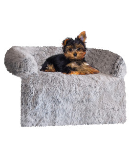 Drippy Pets Calming Dog Beds for Small Dogs, Plush Dog Mat with Fluffy Neck Bolster, Protects Furniture with Removable and Washable Couch Cover for Small Dogs and Cats (Ombr