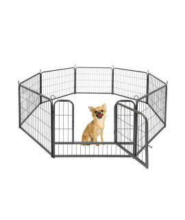 Caphaus 243240 Inch Height Bold Metal Foldable Heavy-Duty Pet Playpen With Door Available In 8162432 Panels Indooroutdoor Portable Kennel Doganimals Exercise Fence Cage For Yard Rv Camping