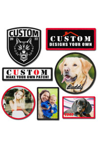 Niuniuc Custom Make Your Own Personalized Morale Patch Add Your Photo,Logo,Text Hook And Loopsew Oniron On(Rectangle 43X28 50Pcs)