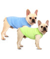 Sychien Dog Lightweight Shirts,Cool Dog Summer T-Shirts,Soft Pet Shirt Sleeveless Blank Clothes,Chihuahua Costumes for Puppy Kitty Cats Dogs,2 Pack,XS Blue Green