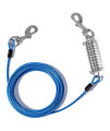 Mi Metty Dog Runner Tie Out Cable For Dogs Up To 250 Pound,Heavy Duty Leash Made Of Coated Wire Rope For Large And Medium Dogs,Cable Leashes With Soft Silicone Gripdog Chains10 Feet Long-Blue