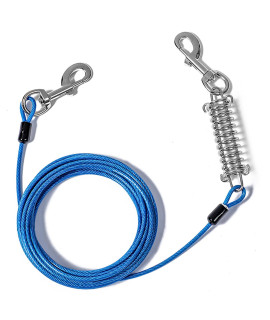 Mi Metty Dog Runner Tie Out Cable For Dogs Up To 250 Pound,Heavy Duty Leash Made Of Coated Wire Rope For Large And Medium Dogs,Cable Leashes With Soft Silicone Gripdog Chains10 Feet Long-Blue