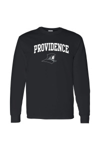 Ugp Campus Apparel Al03 - Providence Friars Arch Logo Long Sleeve T Shirt - Large - Black