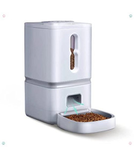 7L Automatic Cat Feeder Auto Timed Pet Dry Food Dispenser With Programmable Portion Control 1-4 Meals Per Day Dual Power Supply 10S Voice Reorder For Cats Dogs