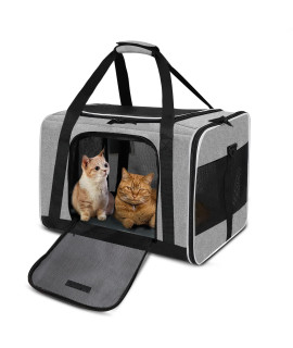 Petskd Pet Soft Sided Carrier,Pet Travel Carrier For Medium Large Dog,Dog Cat Carrier For 20Lbs,Cat Carrier For 2 Cats Large,Cat Soft Sided Carrier With Locking Safety Zipper,5-Sided Breathable Mesh
