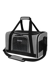 Petskd Pet Carrier 17X11X105 Delta American United Airline Approved,Pet Travel Carrier Bag For Small Cats And Dogs, Soft Dog Carrier For 1-13 Lbs Pets,Dog Cat Carrier With Safety Lock Zipper(Grey)