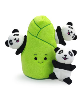 Hide And Seek Dog Puzzle Puppy Toys, Interactive Squeaky Plush, Stuffed Toys For Dogs (Panda Bamboo)