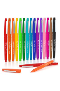 Lelix Felt Tip Pens, 15 Colors, 07Mm Medium Point Felt Pens, Felt Tip Markers Pens For Journaling, Writing, Note Taking, Planner, Perfect For Art Office And School Supplies