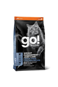 GO! SOLUTIONS Weight Management + Joint Care Grain-Free Chicken Recipe for Cats, 8 lb Bag - Weight Control Cat Food for Adult and Seniors, Brown (FG00445)