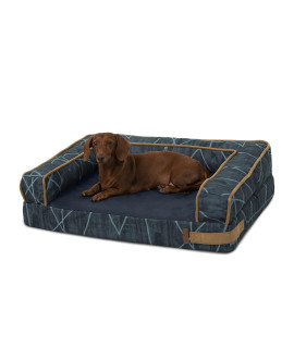 Bark and Slumber Abstract Bailey Blue Small Foam Sofa Style Dog Bed