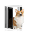 Premium Dog Door, Petouch Aluminum Pet Door With Double Panels, Doggie Door With Automatic Closing Magnetic Flaps, Slide-In Panel 4 Security Locks, Weather Resistant Durable Use, Medium