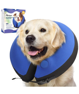 Manificent Inflatable Dog Collar With Built-In Pump,Inflatable Dog Cone For Dog After Surgery, Dog Donut Collar Prevent Puppy Bite Licking Scratching Touching, Help Pets Healing From Wound Large