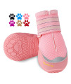 Qumy 2Pcs Dog Shoes For Hot Pavement Boots For Dogs Summer Booties Heat Protection Mesh Breathable Nonslip With Reflective And Adjustable Straps Pink Size 2