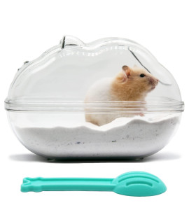 Wenriko Hamster Sand Bath Container, Hamster Sand Bath Box, Hamster Sand Bathtub With Cleaning Scoop, Big Space, Avoid Kicking Sand Out, Easy To Clean, Perfect For Dwarf Hamster, Syrian Hamster(Large)