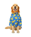 HDE Dog Raincoat Double Layer Zip Rain Jacket with Hood for Small to Large Dogs Ducks Blue - 2XL