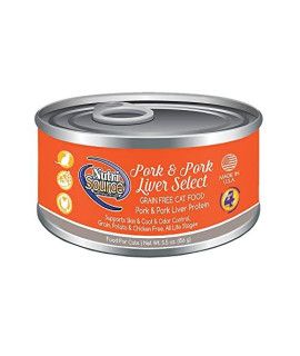 Nutrisource Grain Free Pork & Pork Liver Select Canned Cat Food, 5.5 Oz