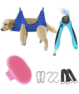 iToleeve LED Dog Nail Clippers and Trimmers, with Dog Grooming Hammock and Pet Brush for Safe Professional Pet Care at Home Grooming