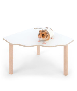 Niteangel Hamster Play Wooden Platform For Dwarf Syrian Hamsters Gerbils Mice Degus Or Other Small Pets (Triangle - 59 Height, White)