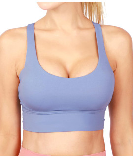 Grace Form Strappy Sports Bra For Women, Padded High Impact Push Up Athletic Running Sports Bra Workout Top Yoga Bra