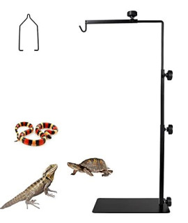 SolidGnik Reptile Lamp Stand Adjustable Floor Light Holder Metal Lamp Bracket Support for Terrarium Heat Lamps Turtles Lizards Snakes