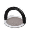 PetPals Cat Brush Scratching Pad - Minimalist Design of Cat Scratching Pad Arch Cat Groomer Hair Grooming Brush, Allure Kitten to Stay Around Practice Their Claws, Grey, 39.5*38*1.5cm (PP200664G)