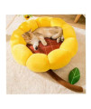 SSDHUA Cat Nest Flower Shape Cat Sofa Bed Cute and Comfortable Pet Cat House Thickened Non-Slip Soft Pet Bed Suitable for Small Cats and Dogs (L,Yellow)