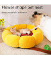 SSDHUA Cat Nest Flower Shape Cat Sofa Bed Cute and Comfortable Pet Cat House Thickened Non-Slip Soft Pet Bed Suitable for Small Cats and Dogs (S,Yellow)