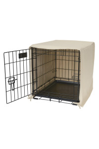 Pet Dreams Breathable Crate Cover - Single Door Dog Crate Covers/Kennel Covers, Metal Dog Crate Accessories, Machine Washable Kennel Cover (Khaki Tan, Large Dog Crate Covers 36 Inch)