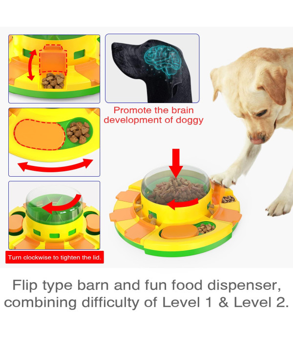 KADTC Dog Puzzle Toy Dogs Brain Stimulation Mentally Stimulating Toys  Beginner Puppy Treat Food Feeder Dispenser Advanced Level 2 in 1  Interactive Games for Sma…