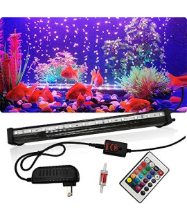 Mayvilife Aquarium Air Bubble Light, IP68 Waterproof Color Change Fish Tank Light with 16 Colors & 4 Flash Modes -20in