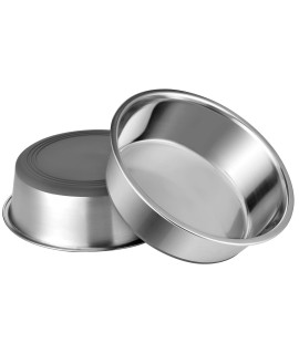 Peday Stainless Steel Dog Bowls (Set Of 2), Metal Pet Bowls With Non Slip Rubber Bottom, Food Water Dog Dish, Dishwasher Safe, Sturdy Durable, 11 Cups, Ideal For Large And X-Large Dogs