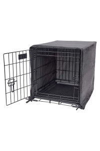 Pet Dreams Breathable Crate Cover - Single Door Dog Crate Covers/Kennel Covers, Metal Dog Crate Accessories, Machine Washable Kennel Cover (Grey, XXL Dog Crate Cover 48 Inch)