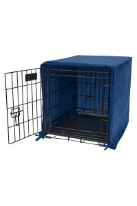 Pet Dreams Breathable Crate Cover - Single Door Dog Crate Covers/Kennel Covers, Metal Dog Crate Accessories, Machine Washable Kennel Cover (Blue, Large Dog Crate Covers 36 Inch)