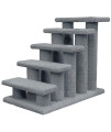Good Life 25" 4 or 5 Steps Pet Stairs Carpeted Ladder Ramp Cats Scratching Post Cat Tree Climber for Cat Small Dogs Rabbit Beige, Gray (5 Step, Gray)