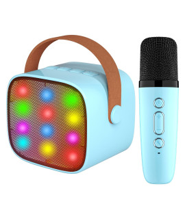 Yll Karaoke Machine For Kids, Portable Bluetooth Speaker With Wireless Microphone For Adults, Mp3 Player Toys Gifts For Boys 4, 5, 6, 7, 8, 9, 10, 12 Year Old(Blue)