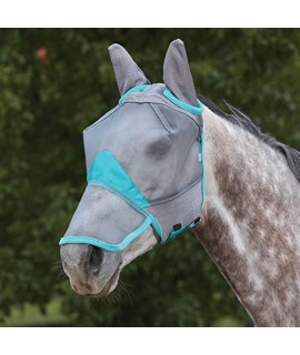 Weatherbeeta Comfitec Fine Mesh Mask With Nose & Ears Greyturquoise Small Pony