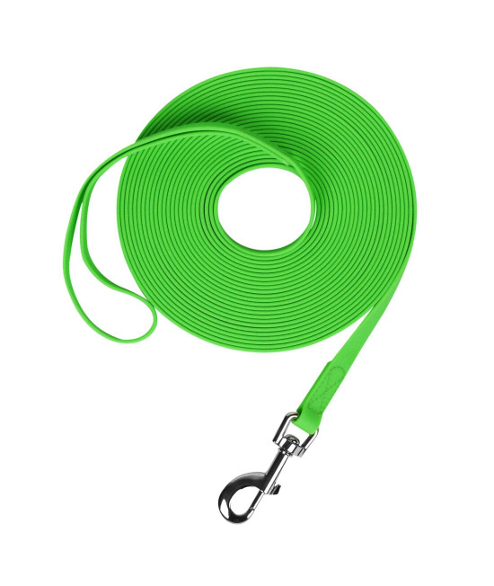 Waterproof Long Leash Durable Dog Recall Training Lead Great for Outdoor Hiking, Training, Yard, Beach and Swimming (Green, 50ft)