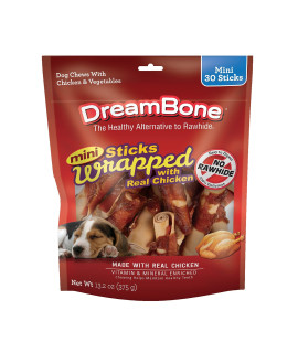 Dreambone Mini Chicken-Wrapped Sticks, 30 Ct, Rawhide-Free Chews For Dogs