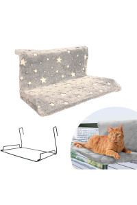 Downtown Pet Supply Cat Hammock Bed - Cat Shelf - Warm and Cozy Plush Nap Mat with Wire Bed Frame - Strong & Secure - Glow in The Dark - 18.5 in x 12 in