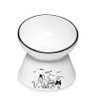 Y Yhy Raised Cat Bowl, Tilted Elevated Cat Bowl 6-Inch Ceramic Cat Bowl Anti Vomiting For Dry & Wet Foods Non Slip Cat Dish For Flat Faced Cats, Small Dogs,Protect Pets Spine