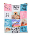 Niwaho Personalized Dog Memorial Gifts - Pet Loss Gifts - Customized Throws Blankets With Loss Of Dog Picture And Name - Grieving Gift For Dog Mom (Rainbow Bridge, 50X60)