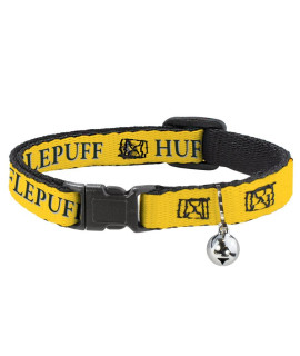Cat Collar Breakaway with Bell Harry Potter Hufflepuff Crest Yellow Black 8.5 to 12 Inches 0.5 Inch Wide